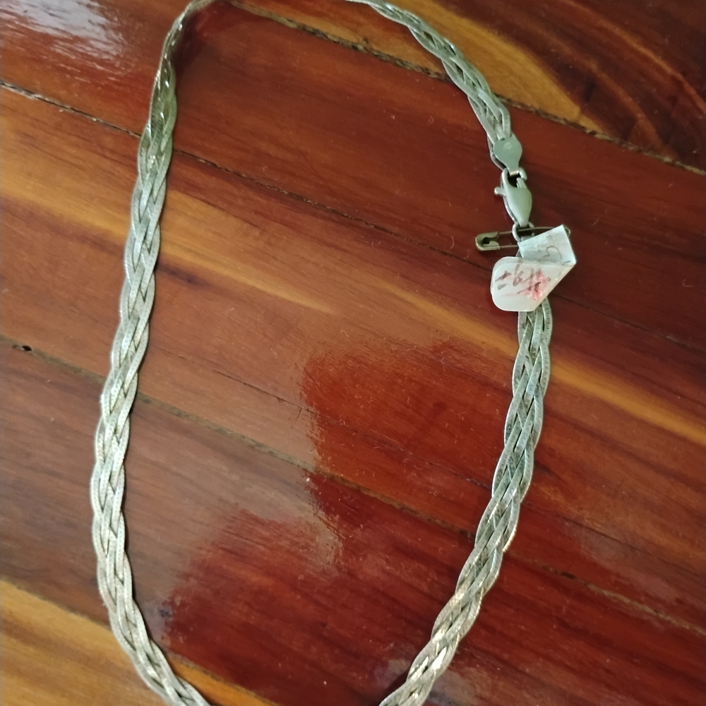 Elegant Silver Braided Necklace